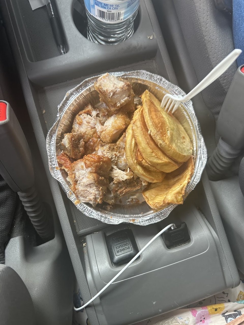 Traditional Dominican meal with crispy sides.